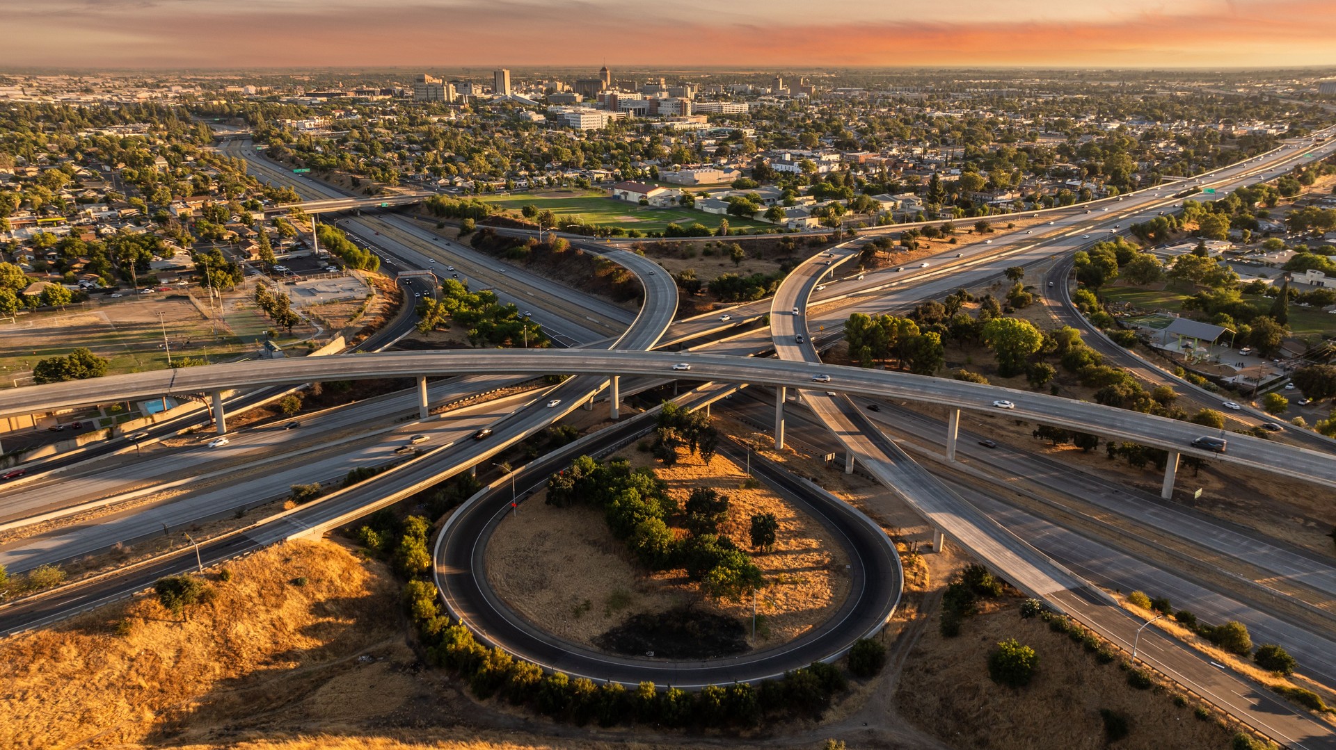 Aerial View Downtown Fresno