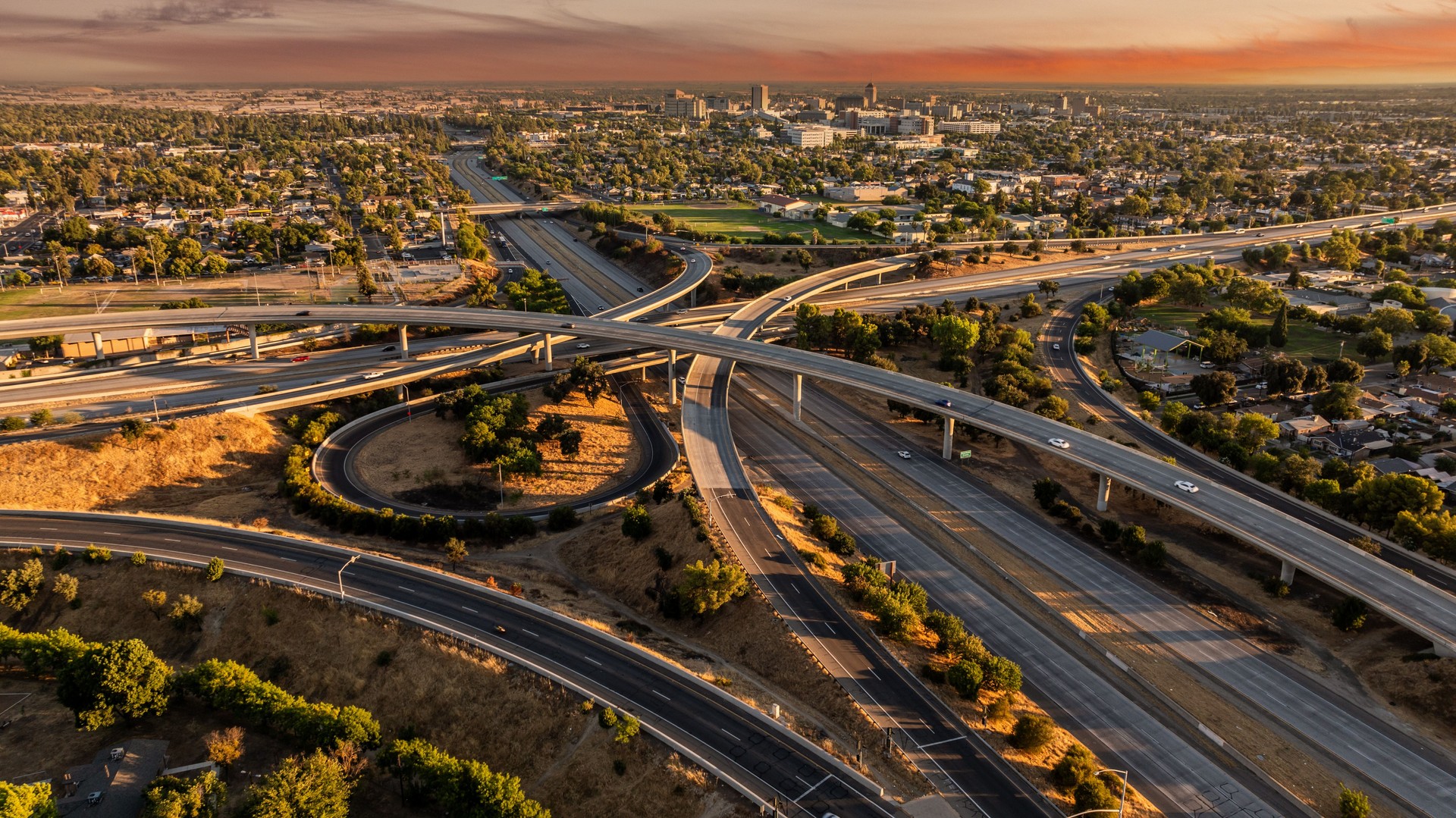 Aerial View Downtown Fresno
